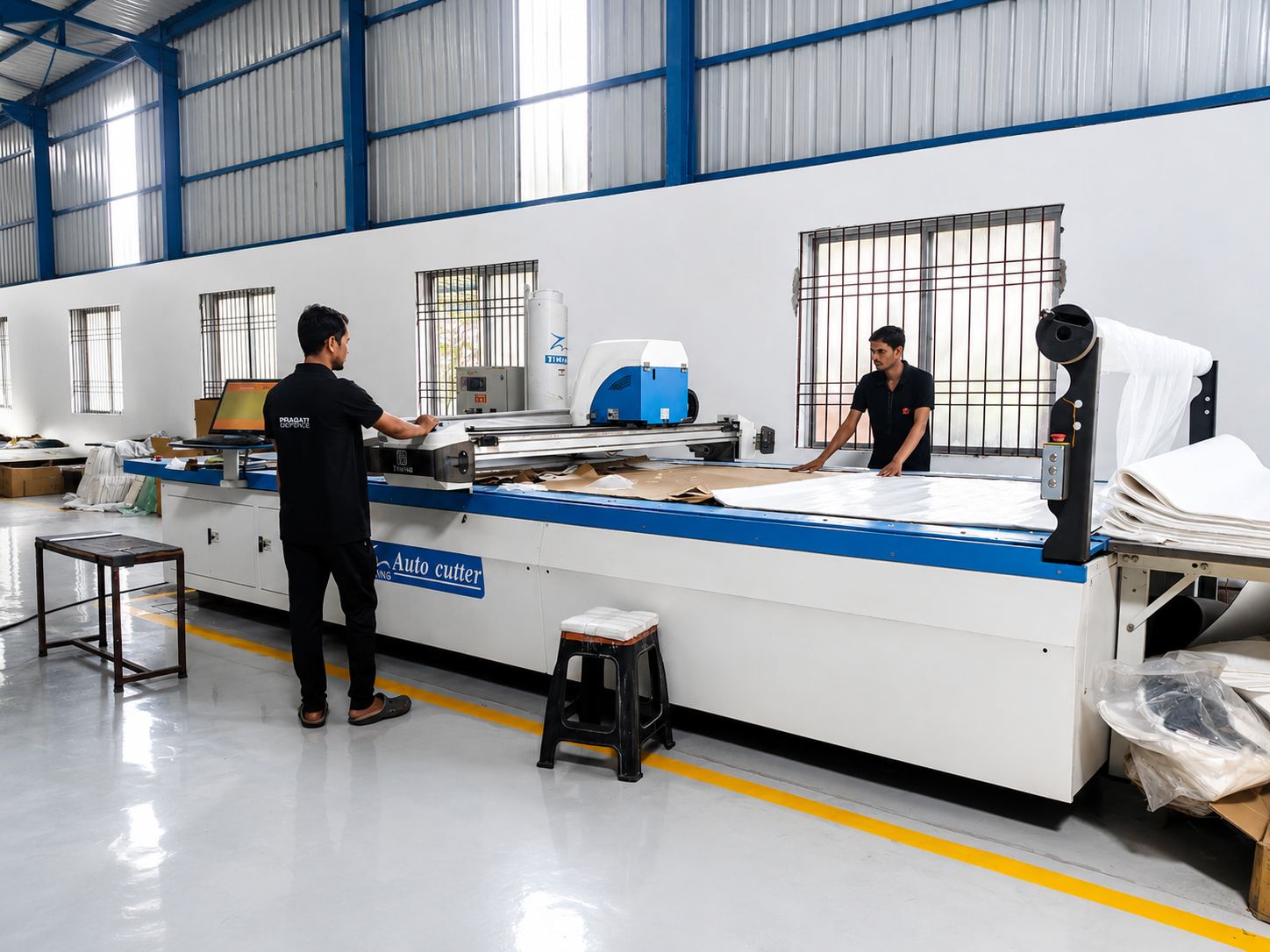 CNC auto-cutter — ballistic fabric
